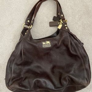Coach Brown Leather Purse - gold hardware